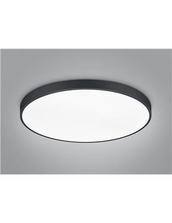 Waco plafoniera led dimmerabile metallo nero con interruttore per variazione temperatura di colore led d. 75cm