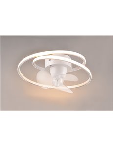 Umea plafoniera led con ventilatore a spirale bianca con ventola roteante e funzione inversione rotazione con telecomando multif