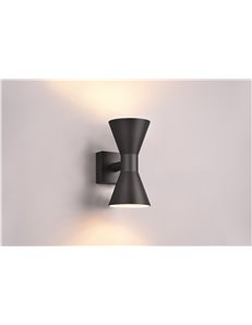Ardas applique da esterno fusione alluminio nera bi-emissione h. 20cm ip44 2