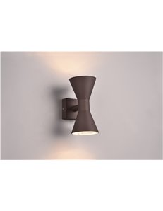 Ardas applique da esterno fusione alluminio ruggine bi-emissione h. 20cm ip44