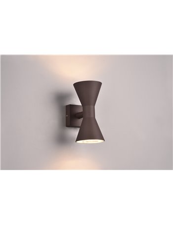 Ardas applique da esterno fusione alluminio ruggine bi-emissione h. 20cm ip44