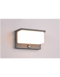 Nestos applique da esterno fusione alluminio antracite a led con sensore l. 23cm ip54