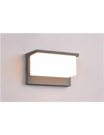 Nestos applique da esterno fusione alluminio antracite a led l. 23cm ip54