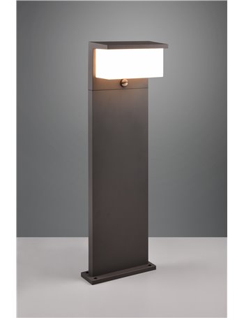 Nestos palo alto da esterno fusione alluminio antracite a led con sensore h. 80cm ip54