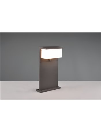 Nestos palo da esterno fusione alluminio antracite a led con sensore h. 45cm ip54