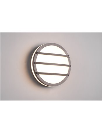 Venado applique da esterno led tonda con griglia d.25cm ip54