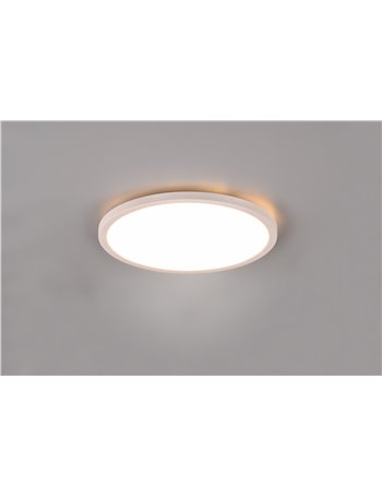 Aureo plafoniera led bordo bianco con telecomando multifunzione retro illuminata rgb d. 30cm