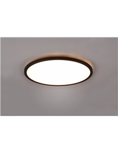 Aureo plafoniera led bordo nero con telecomando multifunzione retro illuminata rgb d. 40cm