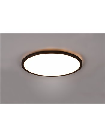 Aureo plafoniera led bordo nero con telecomando multifunzione retro illuminata rgb d. 40cm