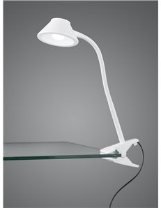 Berry lampada da studio led bianca con pinza h. 26cm