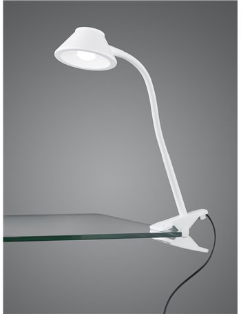 Berry lampada da studio led bianca con pinza h. 26cm
