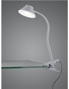 Berry lampada da studio led alluminio con pinza h. 26cm 2