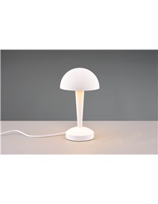 Canaria lampada da tavolo metallo bianco touch con lampadine dimmerabile inclusa h. 27cm