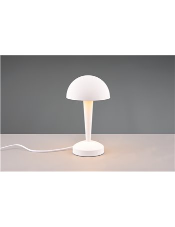 Canaria lampada da tavolo metallo bianco touch con lampadine dimmerabile inclusa h. 27cm