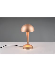 Canaria lampada da tavolo metallo caffe' e oro touch con lampadine dimmerabile inclusa h. 27cm