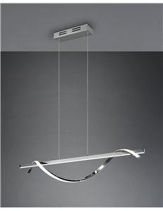 Isabel sospensione led cromata con dimmerazione con interruttore l. 100cm 2