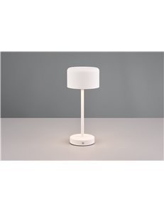 Jeff lampada da appoggio ricaricabile metallo bianco accensione touch h. 30cm 2