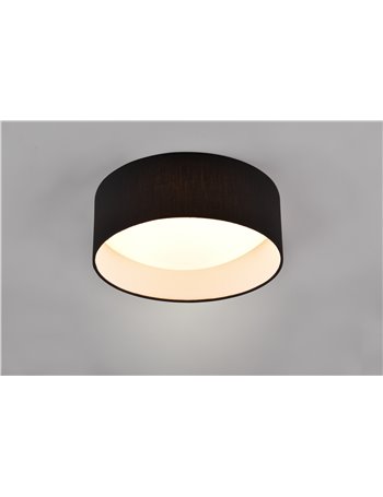 Locarno plafoniera led con paralume nero d.30cm