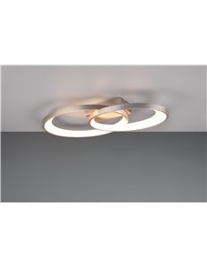 Malaga plafoniera doppia ellisse metallo acciaio l. 58cm 2