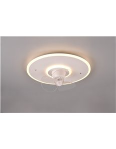 Nybro plafoniera led bianca con ventilatore con telecomando multifunzione d. 50cm