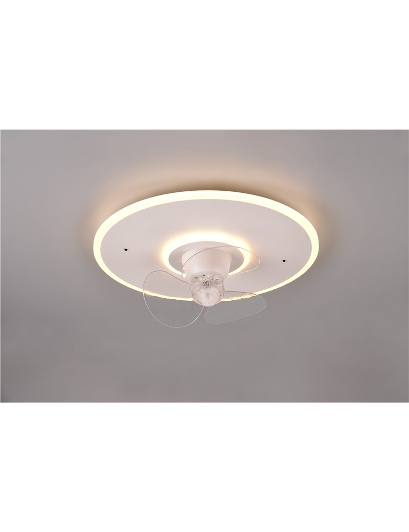 Trio Lighting Nybro plafoniera led bianca con ventilatore con