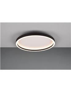 Rotonda plafoniera led rotonda bordo metallo nero d. 35cm