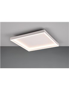 Rotonda plafoniera led quadrata bordo metallo bianco 35cm x 35cm