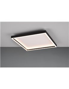 Rotonda plafoniera led quadrata bordo metallo nero 35cm x 35cm