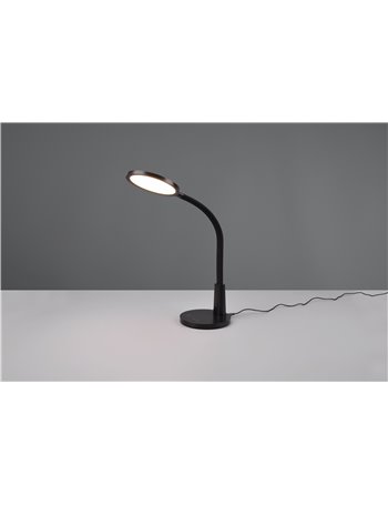 Sally lampada da studio led nera flessibile con controllo touch multifunzione e timer h. 36cm