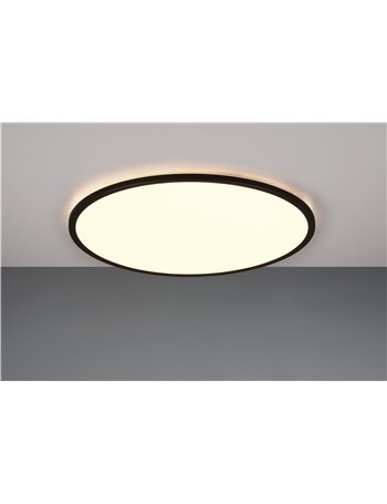 Scott plafoniera led bordo nero anche retro-illuminata con telecomando multifunzione d. 50cm