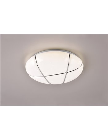 Tibor plafoniera led effetto cielo stellato con dimmerazione ad interruttore d. 30cm