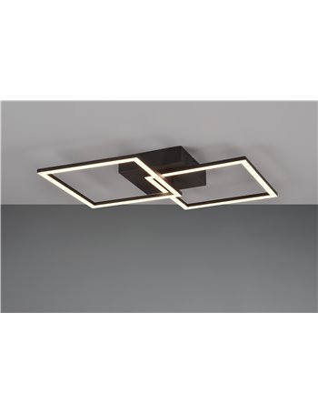 Trail plafoniera/applique led nera orientabile l. 44,6cm