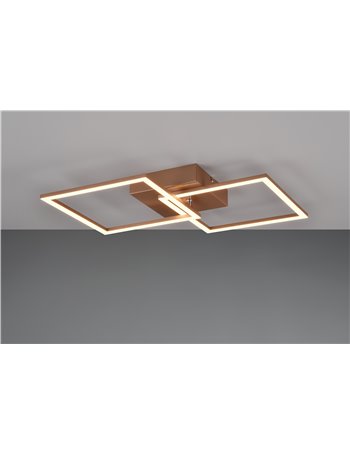 Trail plafoniera/applique led caffe' orientabile l. 44,6cm