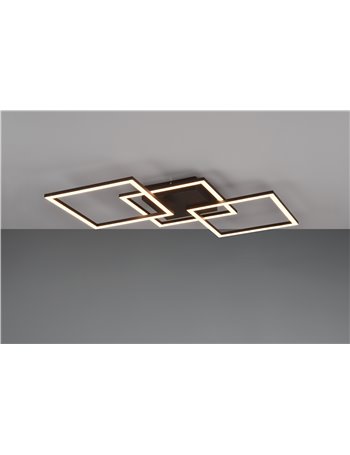 Trail plafoniera/applique led nera orientabile l. 52,5cm