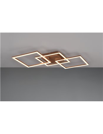 Trail plafoniera/applique led caffe' orientabile l. 52,5cm