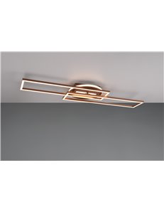 Twister plafoniera led rettangolare caffe' orientabile con base illuminata rotonda con telecomando multifunzione l. 91cm