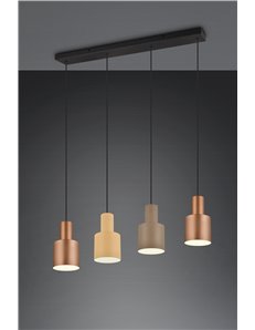 Agudo sospensione 4 diffusori metallo multicolor l. 87cm 2