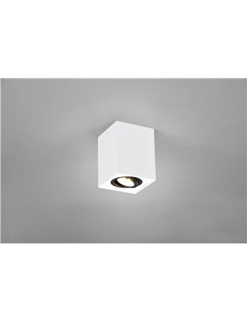 Biscuit cubo spot orientabile bianco + nero l. 9,6 x 9,6cm h. 12,5cm