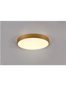 Doha plafoniera led con bordo metallo ottone anticato illuminato e regolazione temperatura di colore led d. 45cm 2