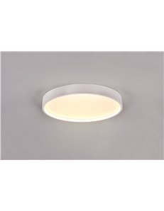 Doha plafoniera led con bordo metallo bianco illuminato e regolazione temperatura di colore led d. 45cm 2