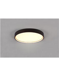 Doha plafoniera led con bordo metallo nero illuminato e regolazione temperatura di colore led d. 45cm 2