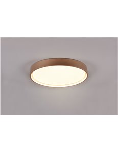 Doha plafoniera led con bordo metallo caffe' illuminato e regolazione temperatura di colore led d. 45cm