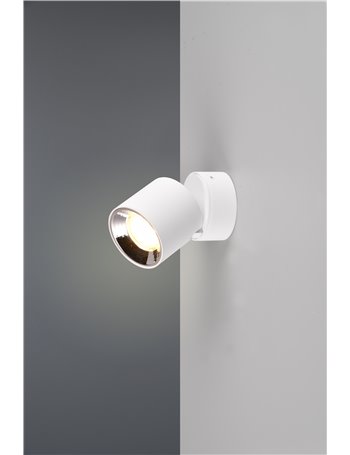 Guayana spot orientabile anche da incasso metallo bianco h. 12cm