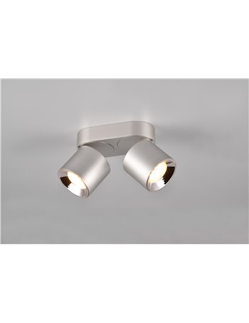 Guayana barra 2 spots orientabili anche da incasso metallo acciaio l. 18cm