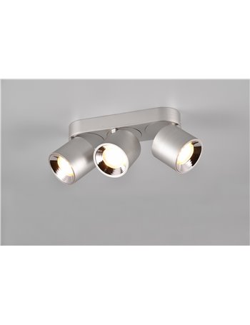 Guayana barra 3 spots orientabili anche da incasso metallo acciaio l. 27,3cm Guayana barra 3 spots orientabili anche da incasso metallo acciaio l. 27,3cm