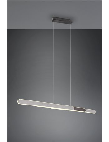 Helios sospensione led alluminio e nero regolabile in altezza e larghezza a bi-emissione con regolazione temperatura di colore d