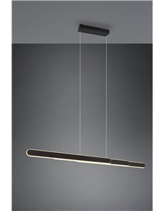 Helios sospensione led nero regolabile in altezza e larghezza a bi-emissione con regolazione temperatura di colore del led touch 2