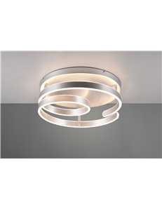 Marnie plafoniera led metallo alluminio a spirale con regolazione intensita' con interruttore d. 55cm