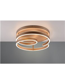 Marnie plafoniera led metallo caffe' a spirale con regolazione intensita' con interruttore d. 55cm