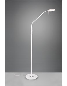 Monza piantana led con 2 snodi flessibili bianco e cromo con regolazione intensita' e temperatura di colore h.145cm  